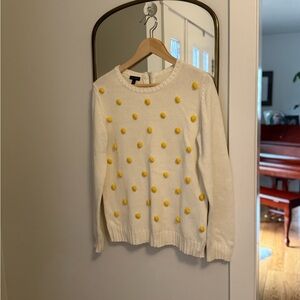 Talbots Cream Sweater with Yellow Accents